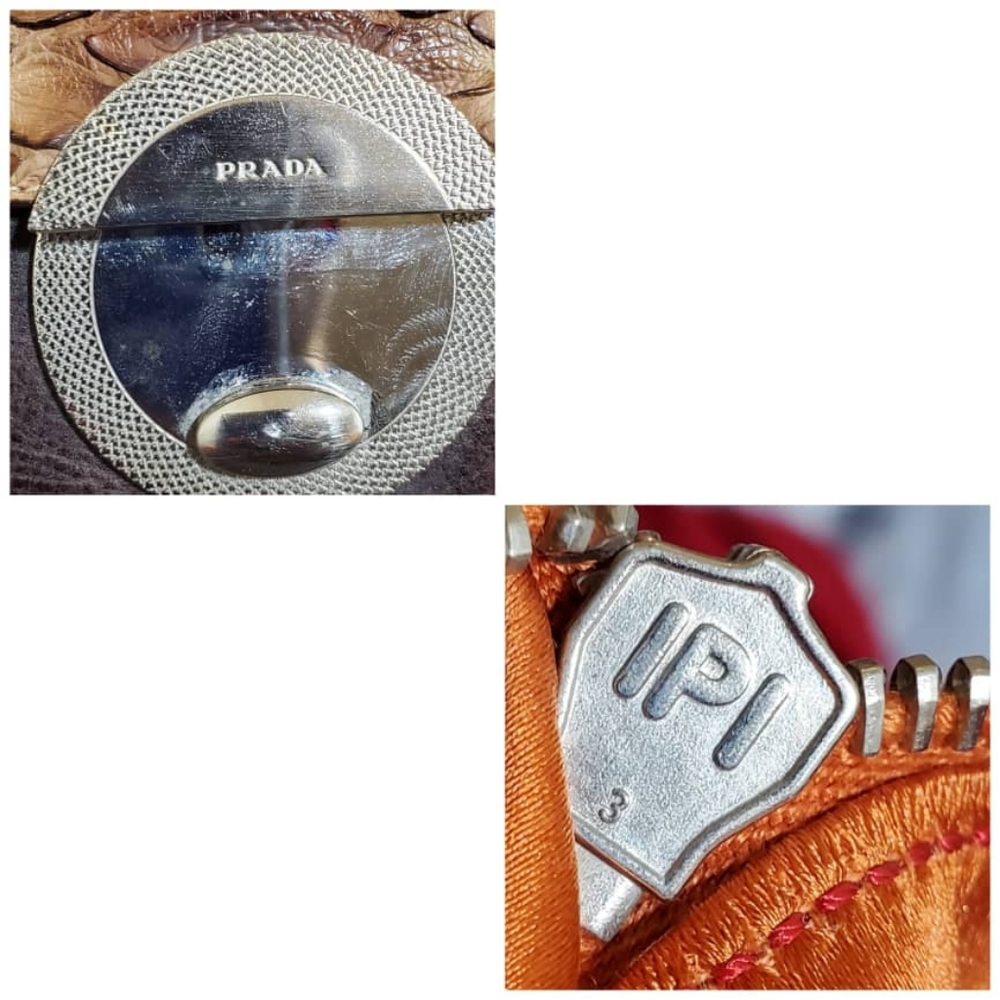 Authentic Prada Pushlock Python Leather Crossbody… - image 7